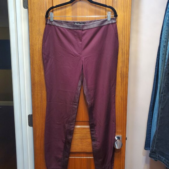 Elizabeth & James Leather Trim Ponte Pants, Size 8 - Picture 2 of 14